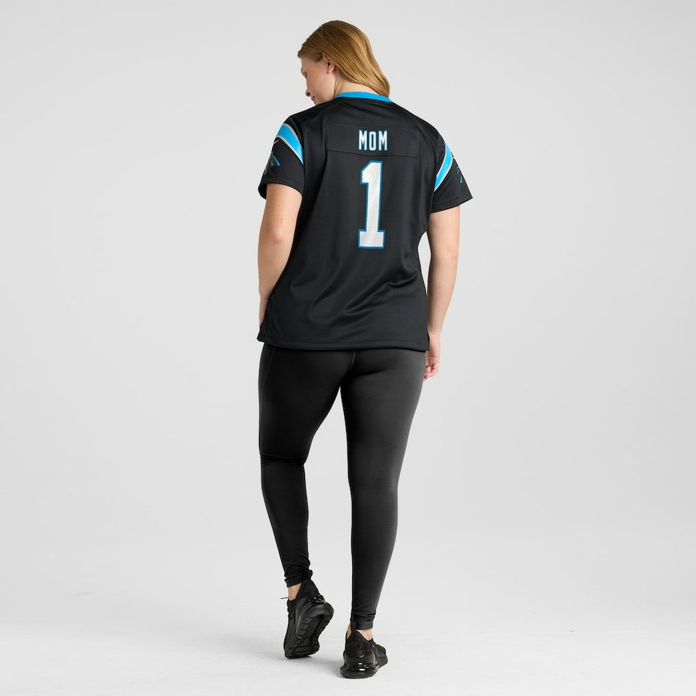 Number 1 Mom Carolina Panthers Women's Game Jersey Black