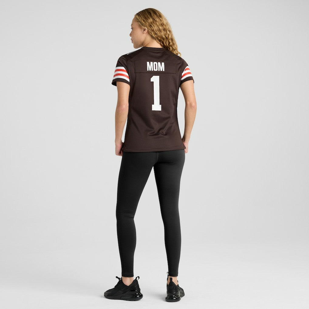 Number 1 Mom Cleveland Browns Women's Game Jersey Brown