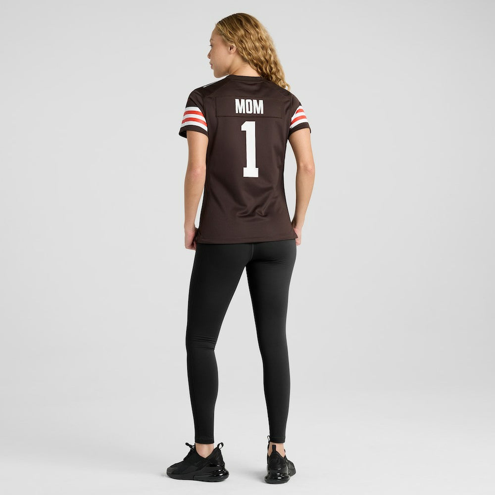 Number 1 Mom Cleveland Browns Women's Game Jersey Brown