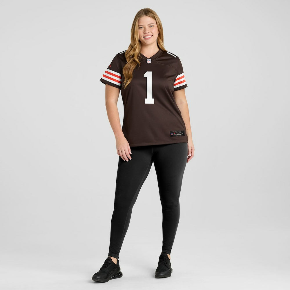 Number 1 Mom Cleveland Browns Women's Game Jersey Brown