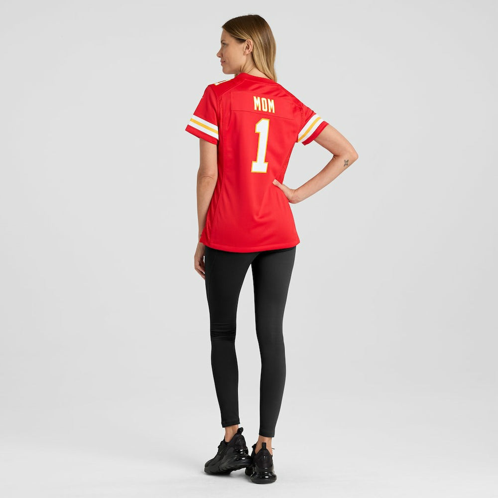 Number 1 Mom Kansas City Chiefs Women's Game Jersey Red