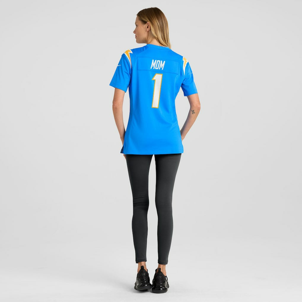 Number 1 Mom Los Angeles Chargers Women's Game Jersey Powder Blue