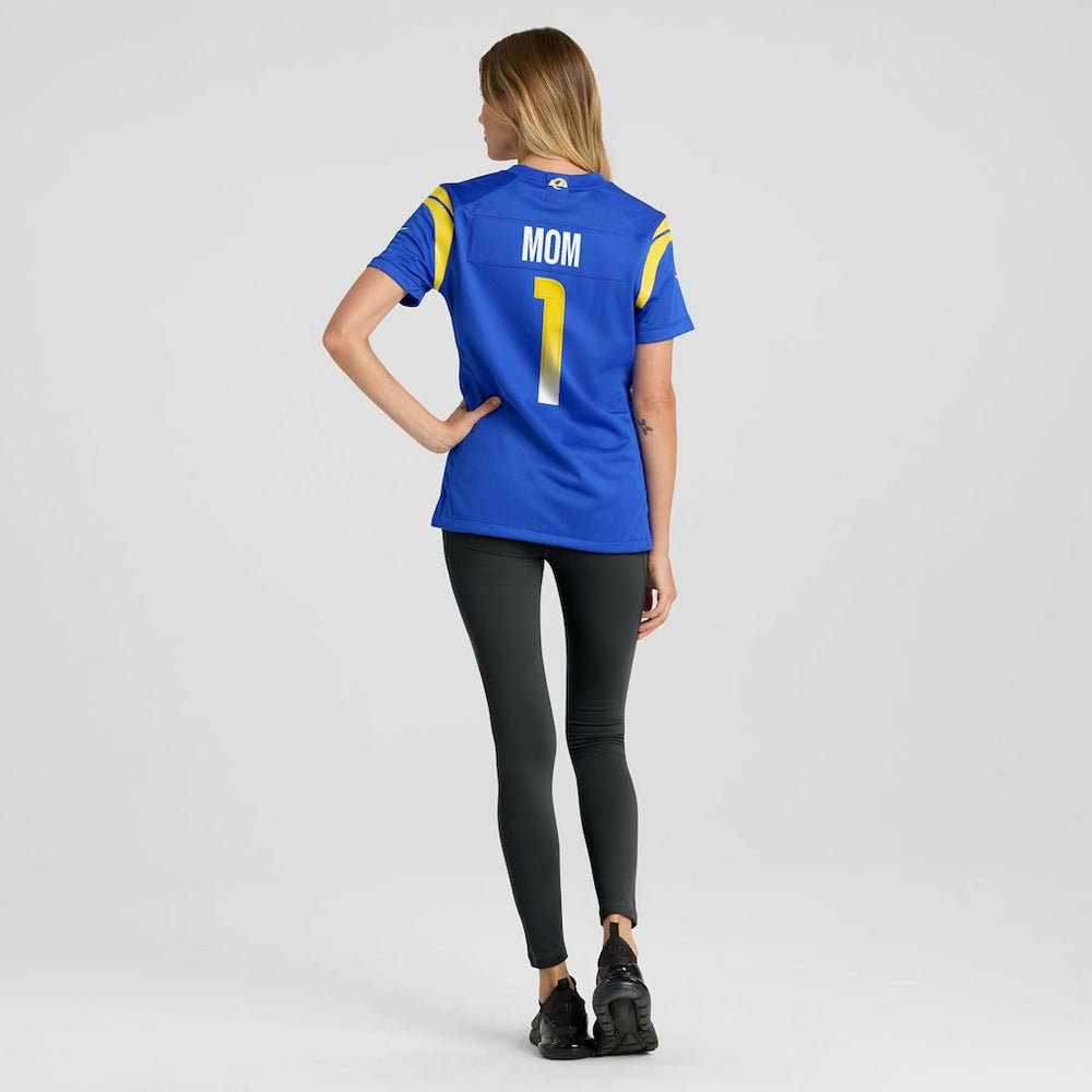 Number 1 Mom Los Angeles Rams Women's Game Jersey Royal