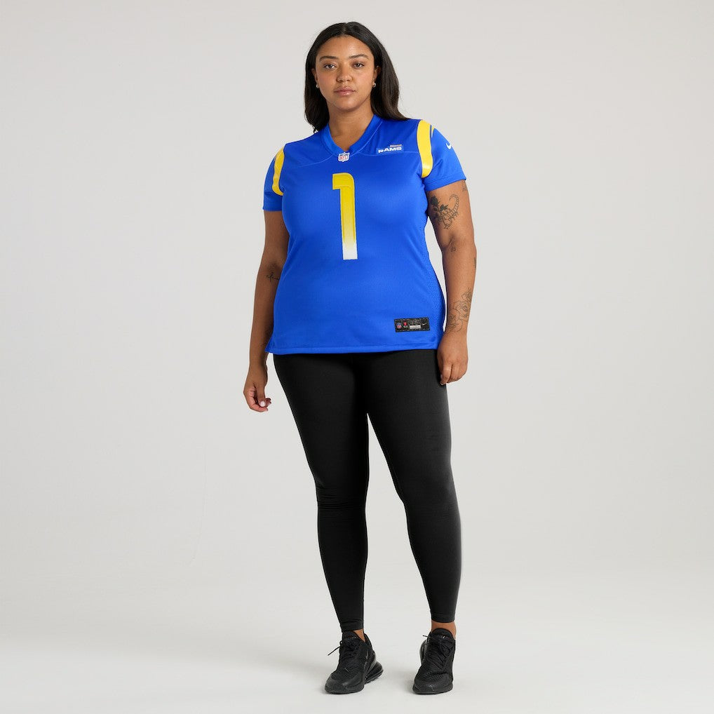 Number 1 Mom Los Angeles Rams Women's Game Jersey Royal