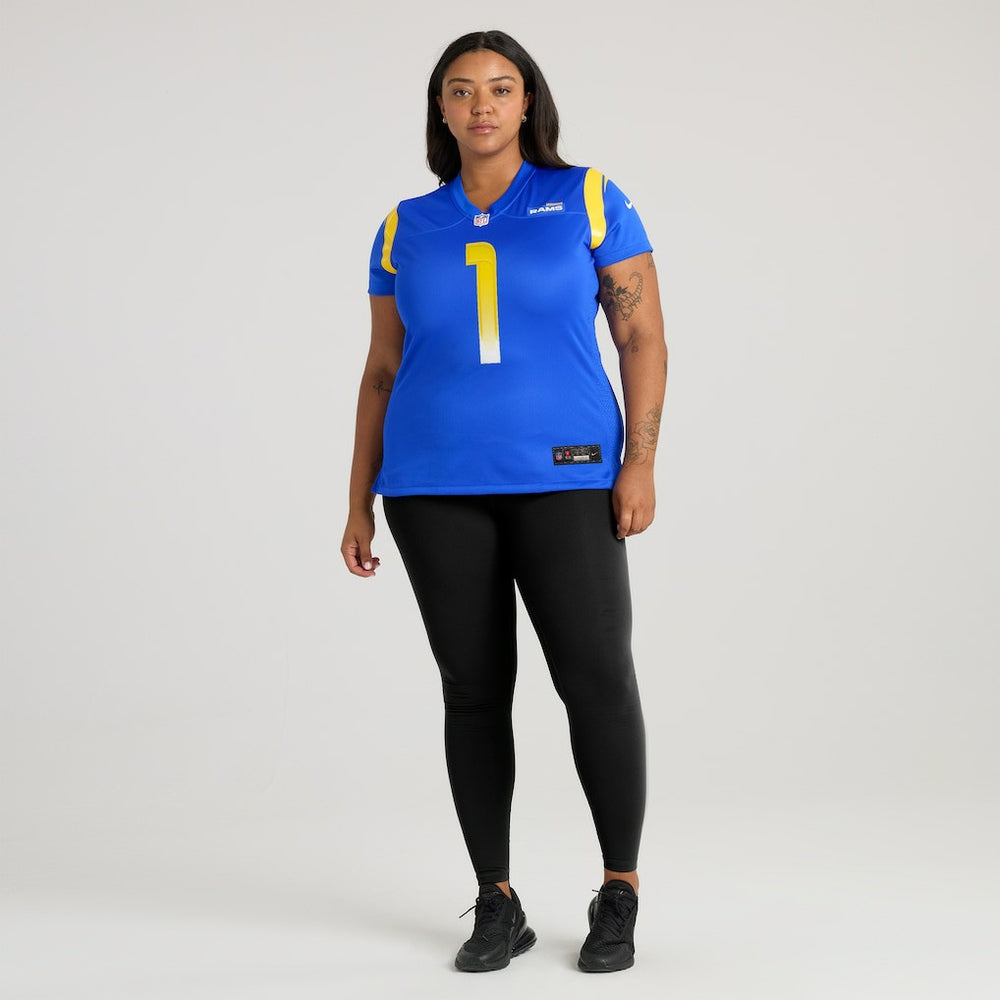Number 1 Mom Los Angeles Rams Women's Game Jersey Royal