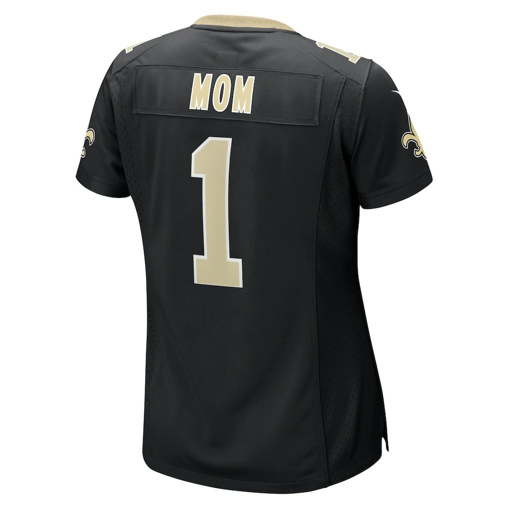 Number 1 Mom New Orleans Saints Women's Game Jersey Black
