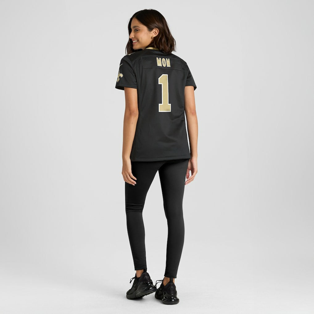 Number 1 Mom New Orleans Saints Women's Game Jersey Black