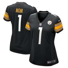 Number 1 Mom Pittsburgh Steelers Women's Game Jersey Black