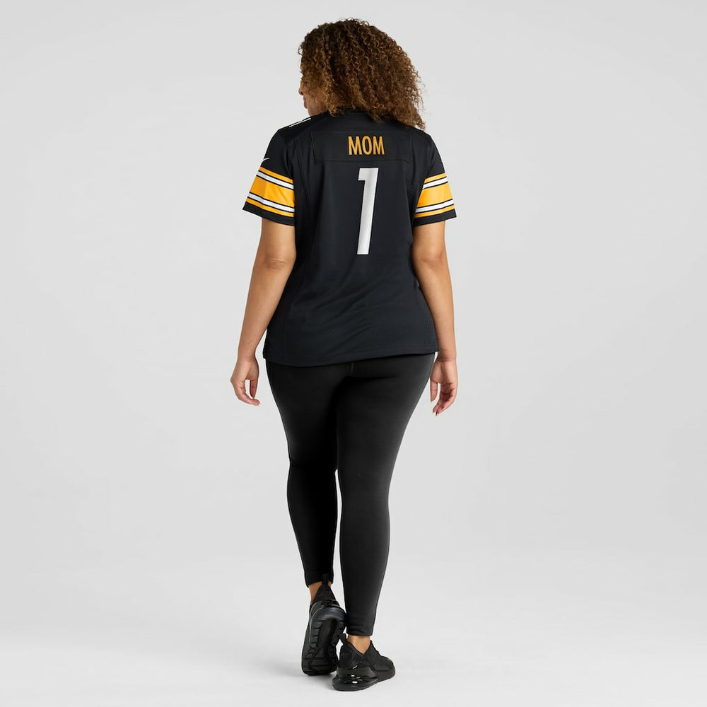 Number 1 Mom Pittsburgh Steelers Women's Game Jersey Black
