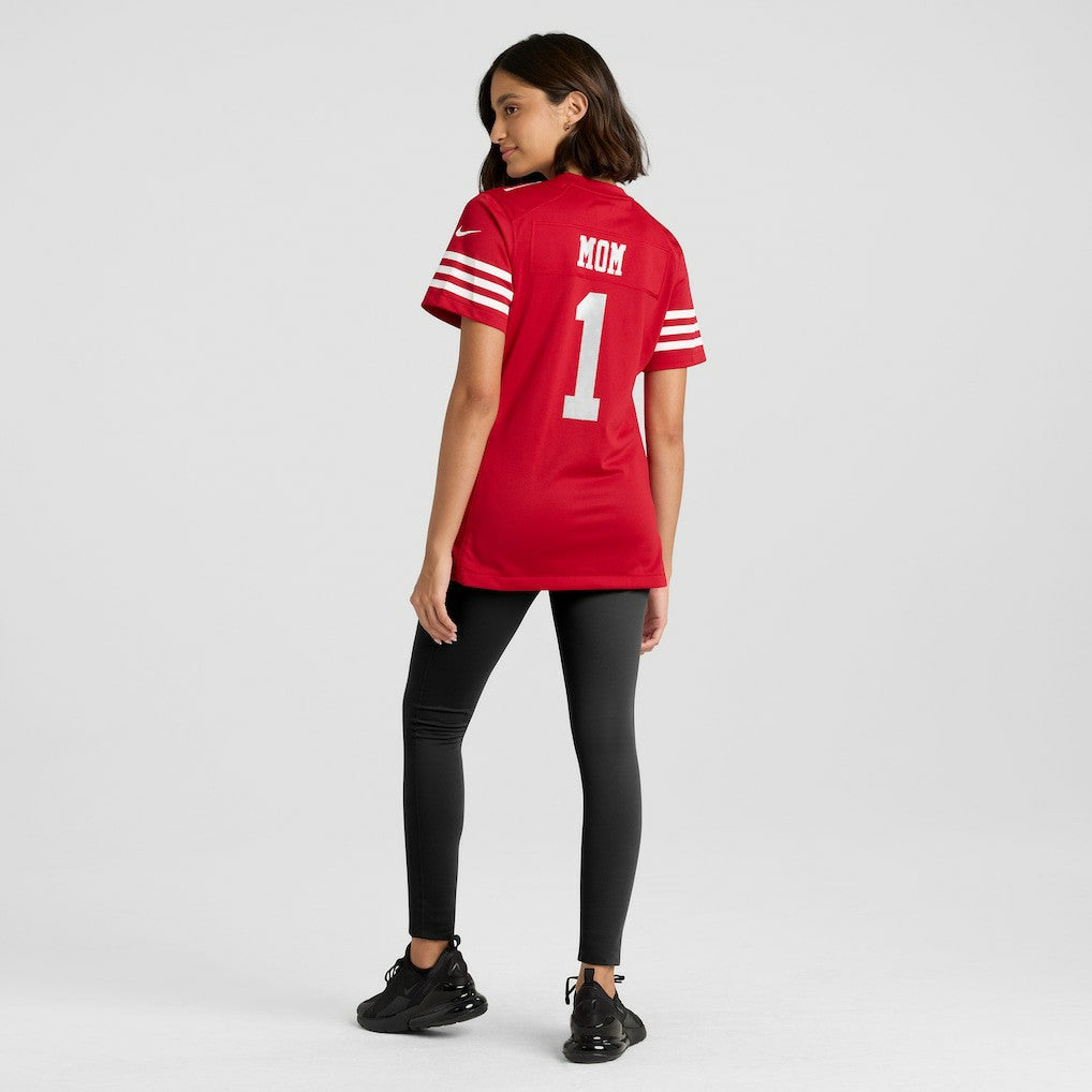 Number 1 Mom San Francisco 49ers Women's Game Jersey Scarlet