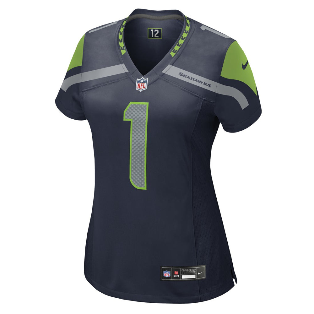 Number 1 Mom Seattle Seahawks Women's Game Jersey College Navy