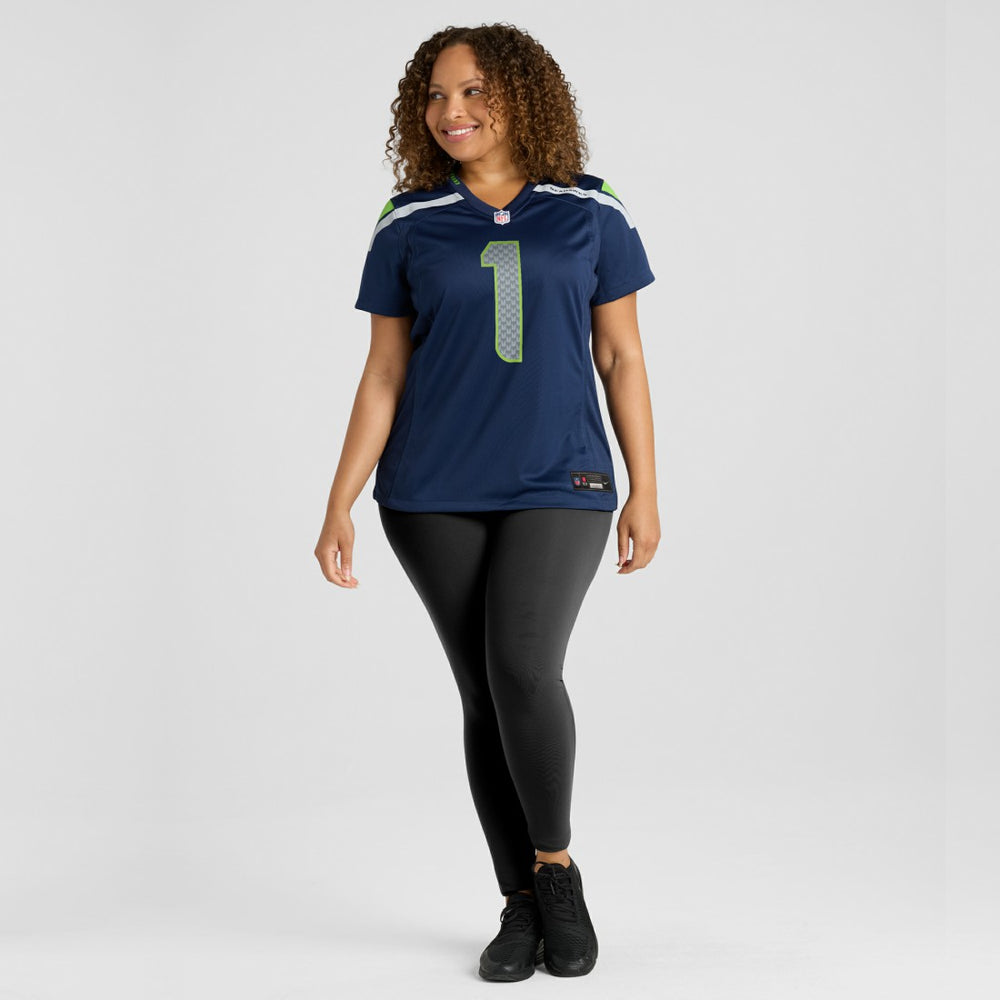 Number 1 Mom Seattle Seahawks Women's Game Jersey College Navy