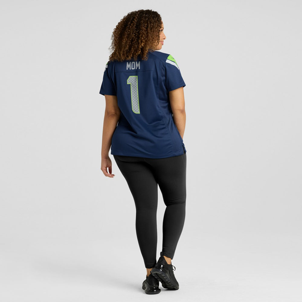 Number 1 Mom Seattle Seahawks Women's Game Jersey College Navy
