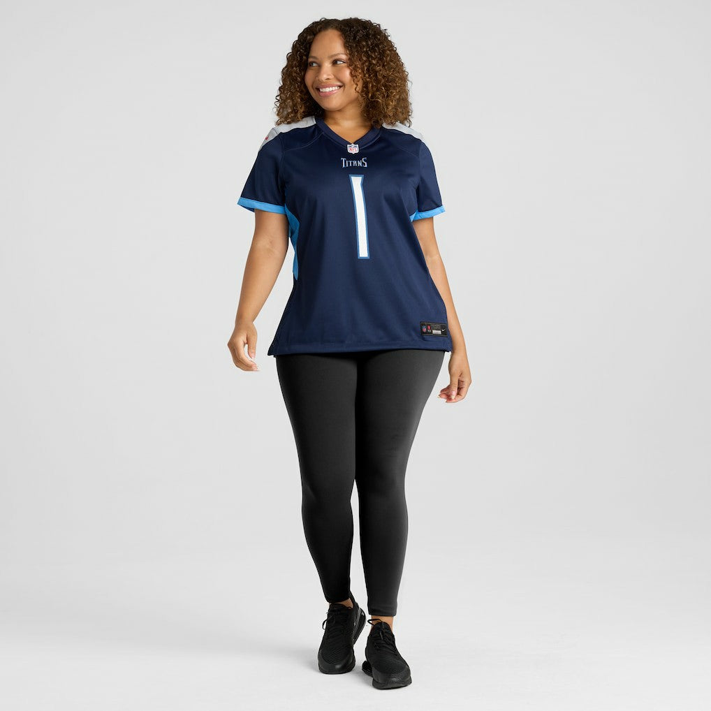 Number 1 Mom Tennessee Titans Women's Game Jersey Navy