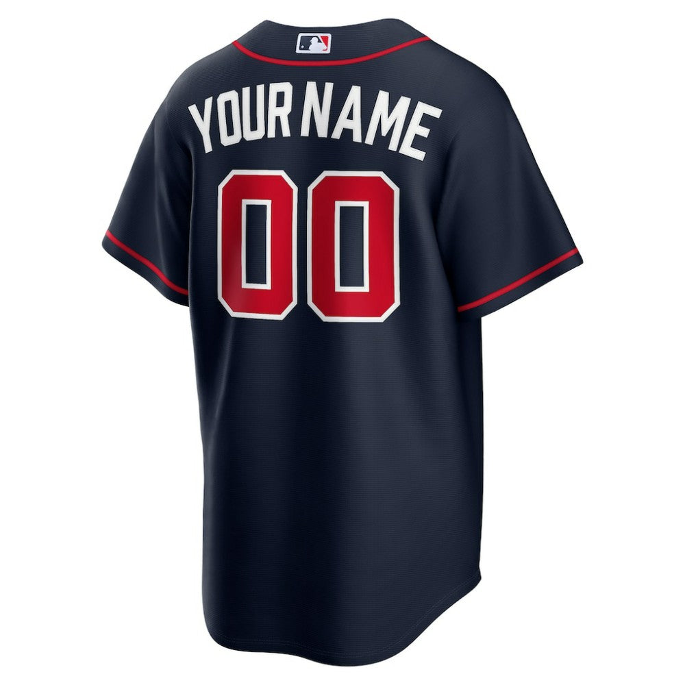 Atlanta Braves Nike Alternate Replica Custom Jersey - Navy Jerseys