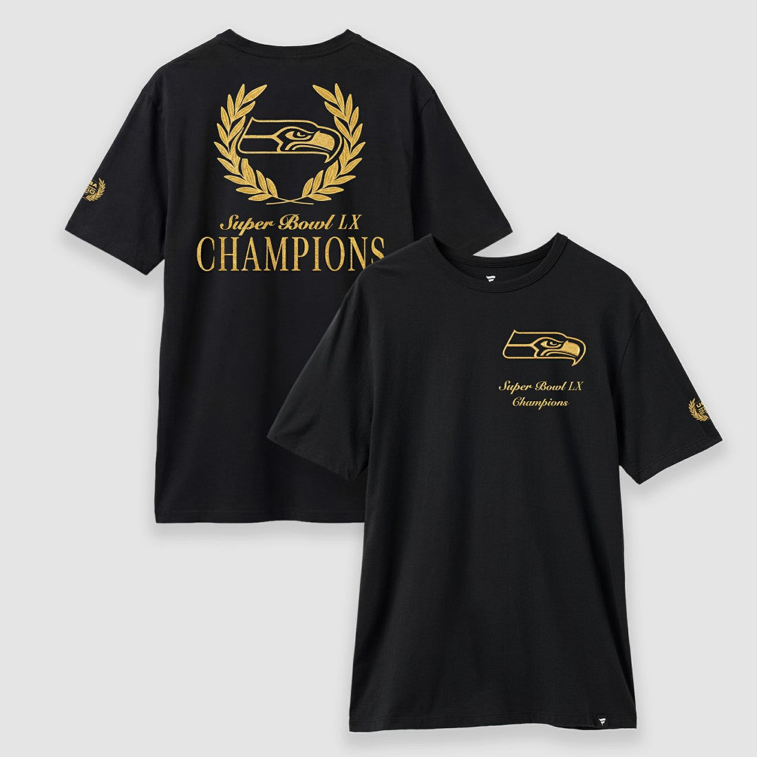 Seattle Seahawks Super Bowl LX Champions USA 250 NFL Gold Standard T-Shirt Black
