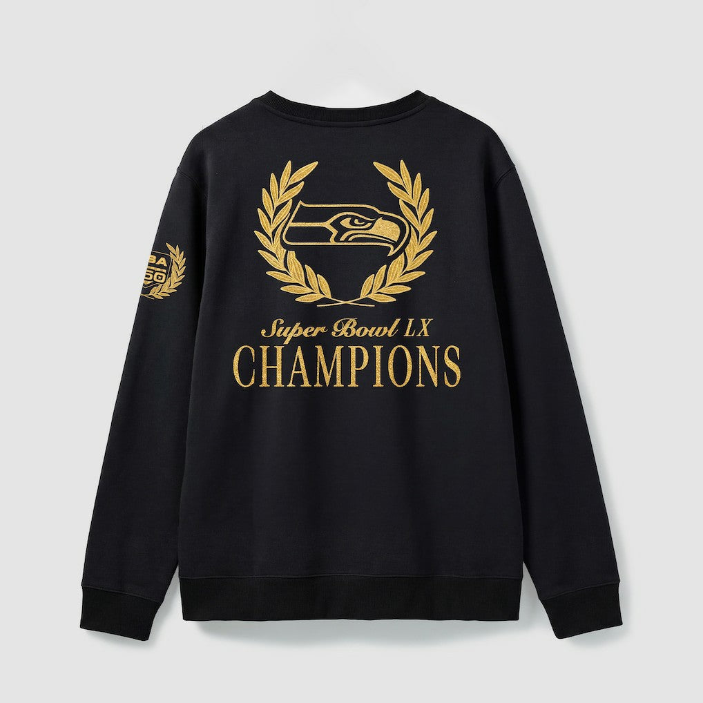Seattle Seahawks Super Bowl LX Champions USA 250 NFL Gold Standard Fleece Sweatshirt Black