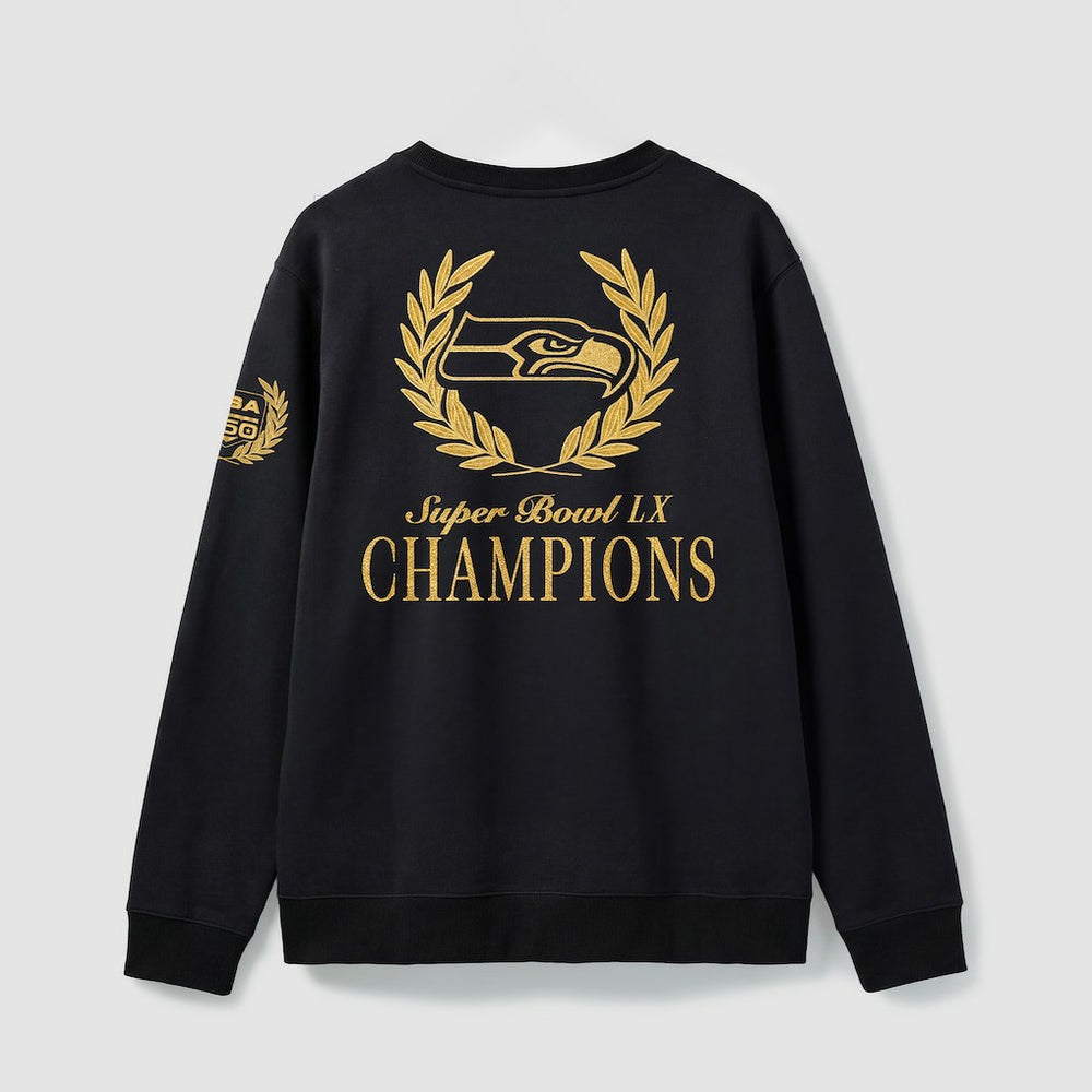 Seattle Seahawks Super Bowl LX Champions USA 250 NFL Gold Standard Fleece Sweatshirt Black