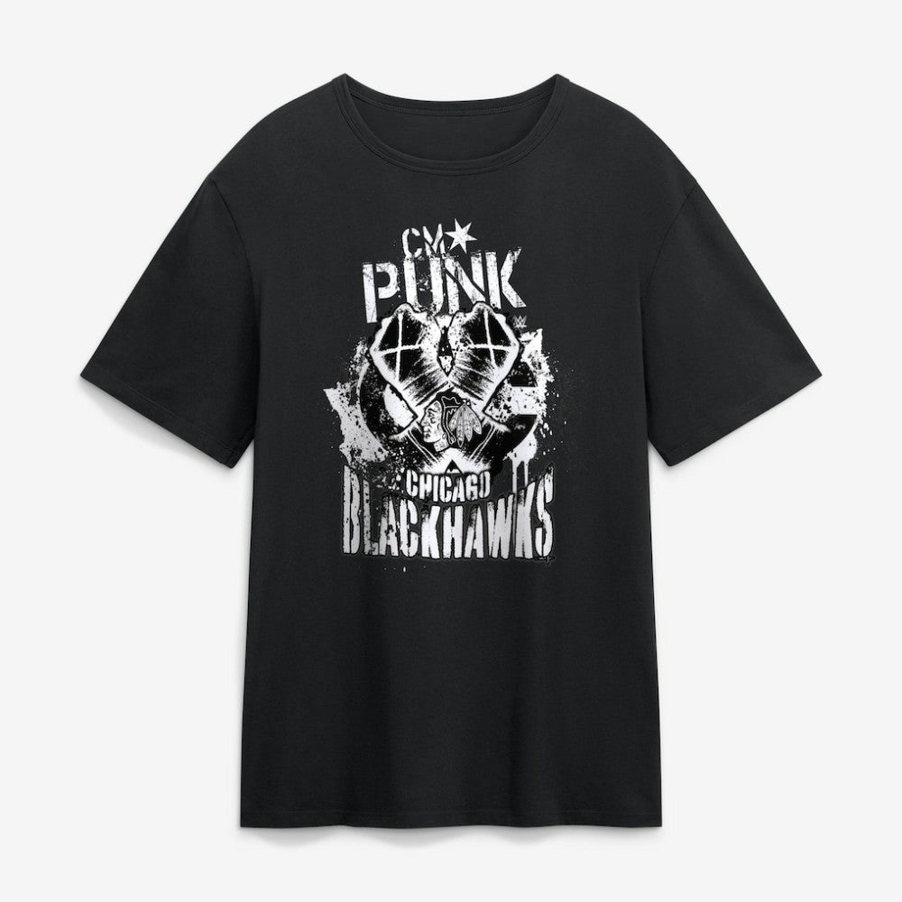 NHL CM Punk x Chicago Blackhawks Fanatics T-Shirt - Black