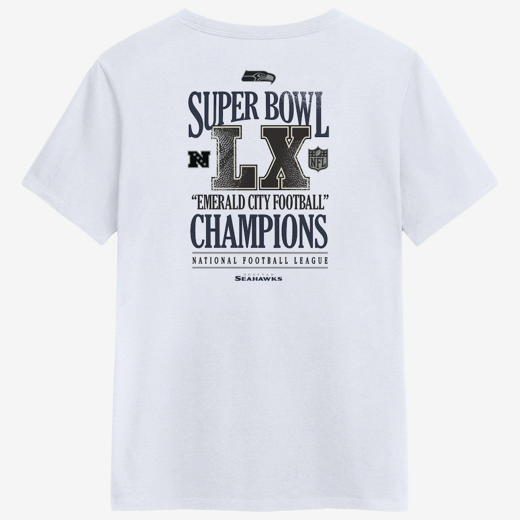 Seattle Seahawks Women's Super Bowl LX Champions Long Ball T-Shirt White