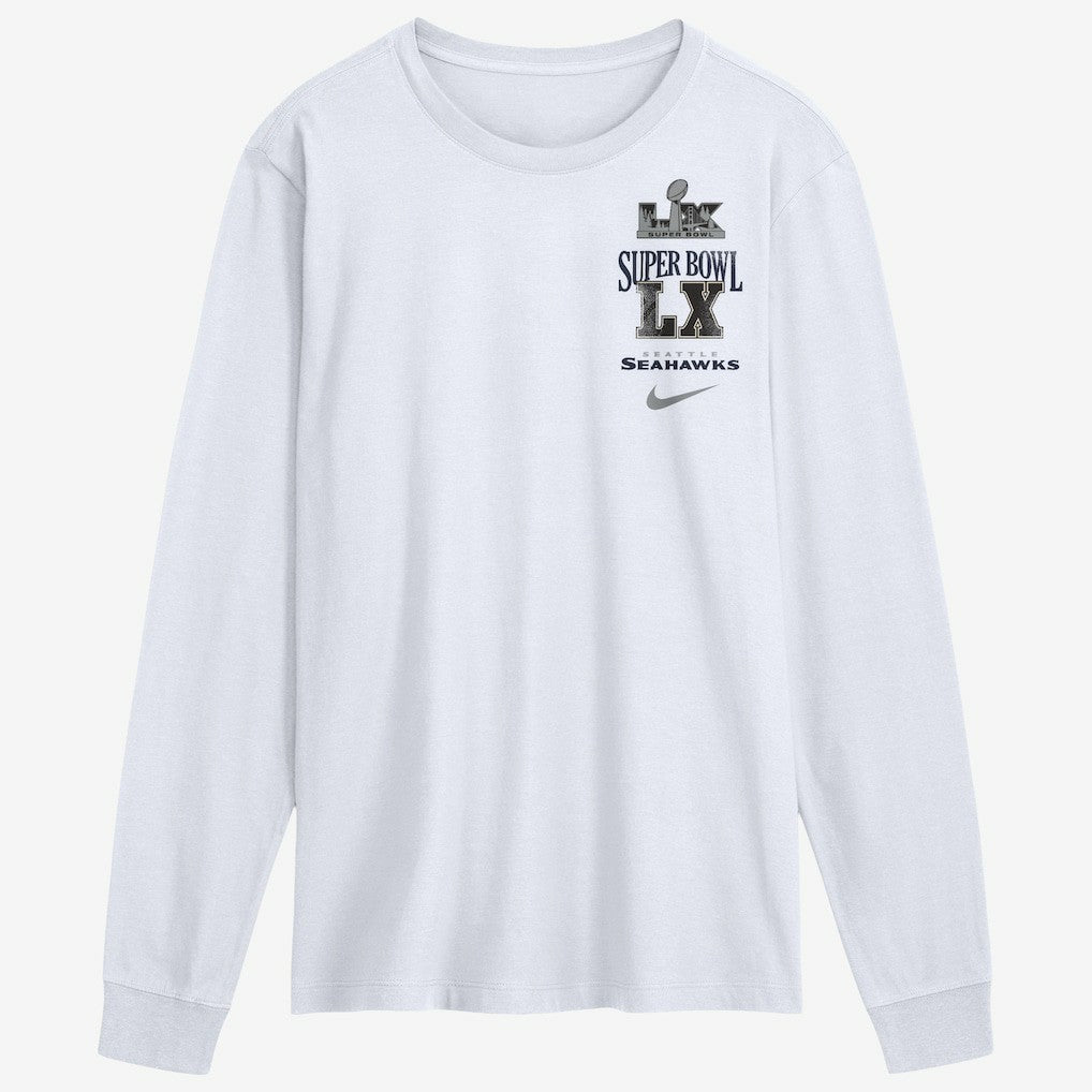 Seattle Seahawks Super Bowl LX Champions Long Ball Long Sleeve T-Shirt White