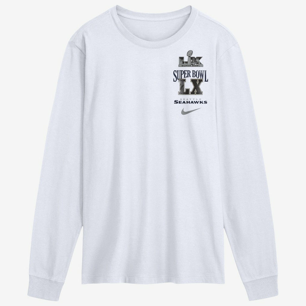 Seattle Seahawks Super Bowl LX Champions Long Ball Long Sleeve T-Shirt White