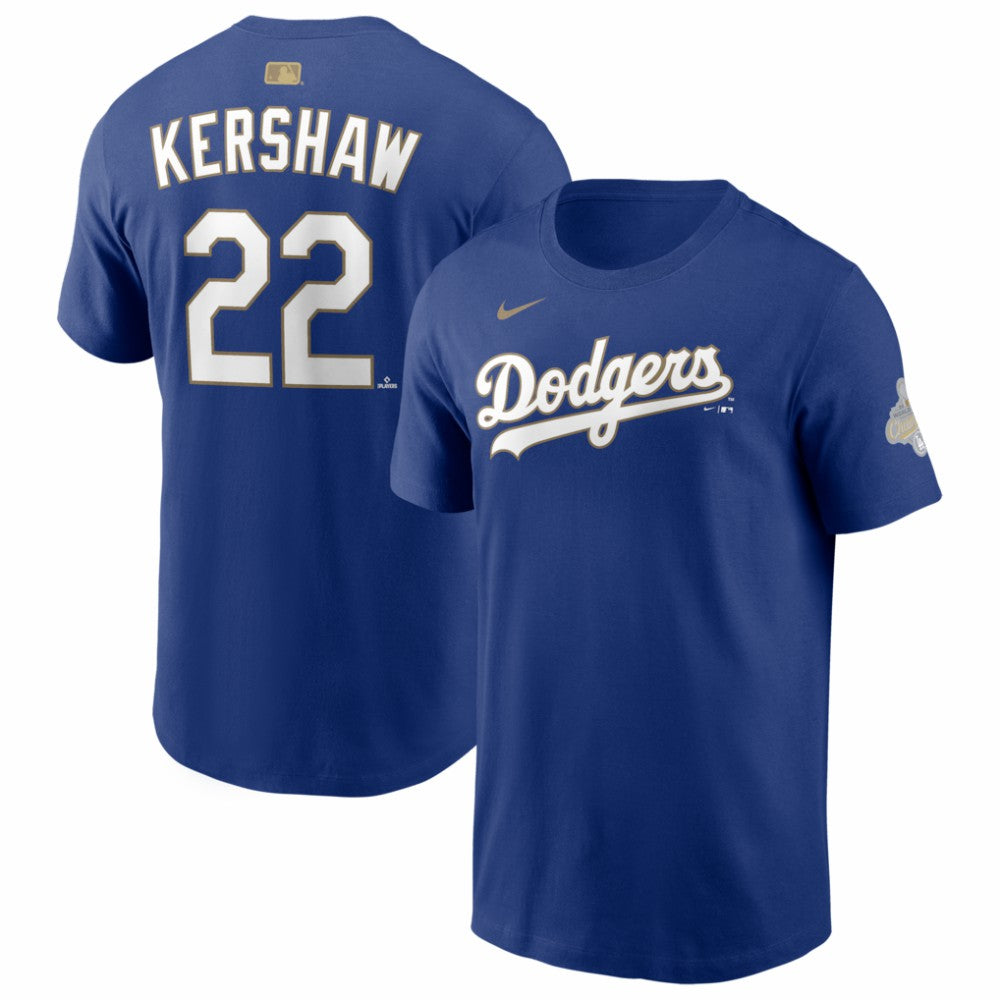 Clayton Kershaw Los Angeles Dodgers Nike 2026 Gold Collection Name & Number T-Shirt - Royal T-shirts