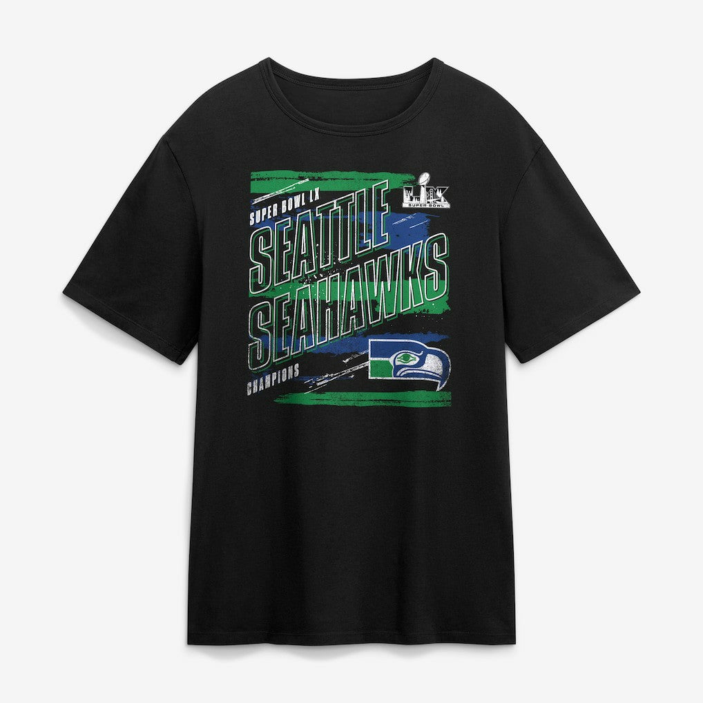 Seattle Seahawks Super Bowl LX Champions Classic Stripes Legacy T-Shirt Black