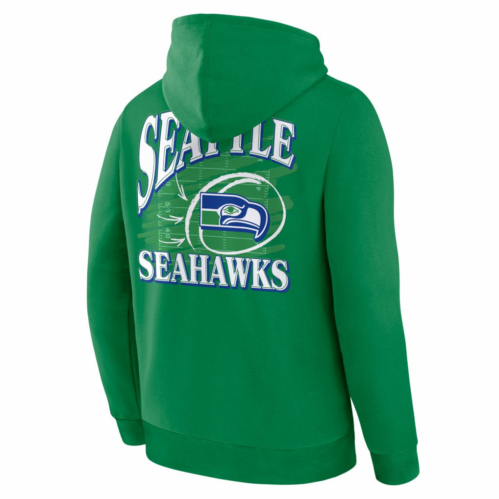 Seattle Seahawks Classic Scribble Legacy Fleece Hoodie Apple Green