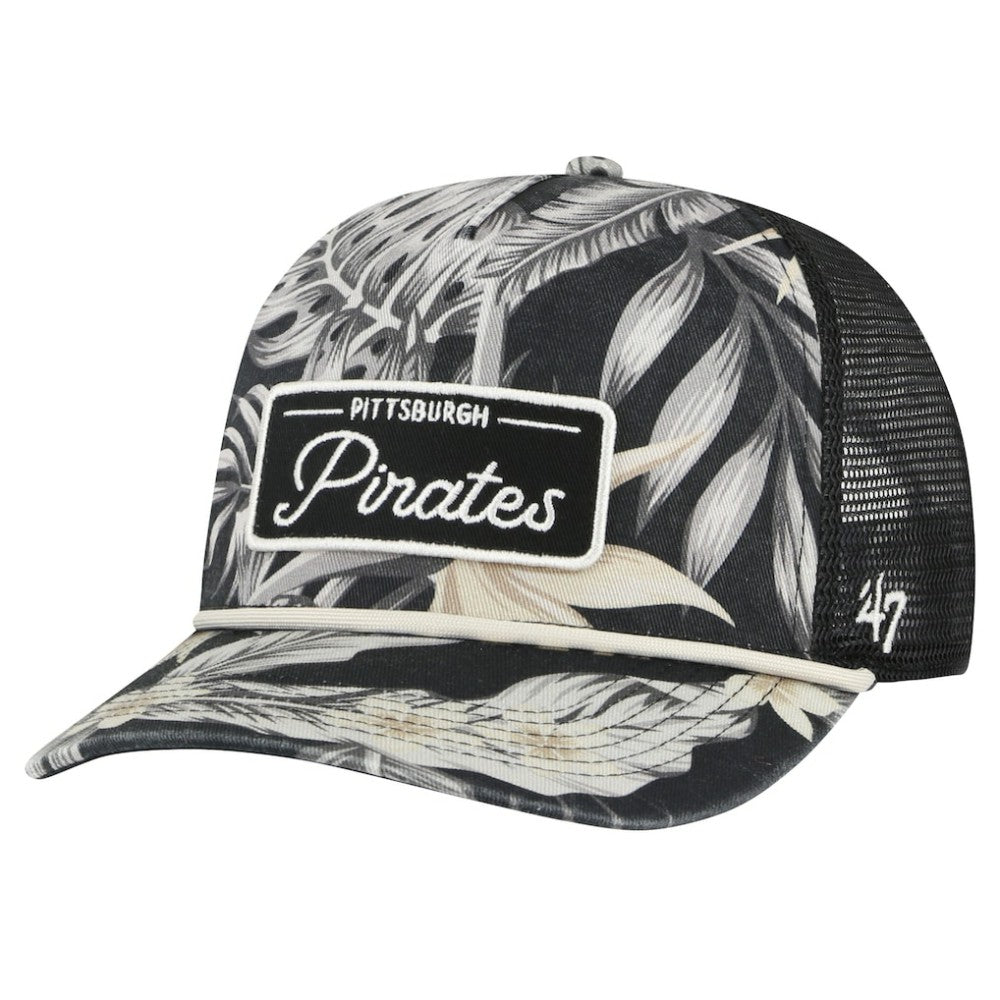Pittsburgh Pirates '47 Tropicalia Trucker Hitch Adjustable Hat - Black Hats