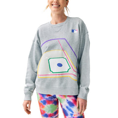 Terez MLB Women's Baseball Field Pullover Sweatshirt - Gray Pullover