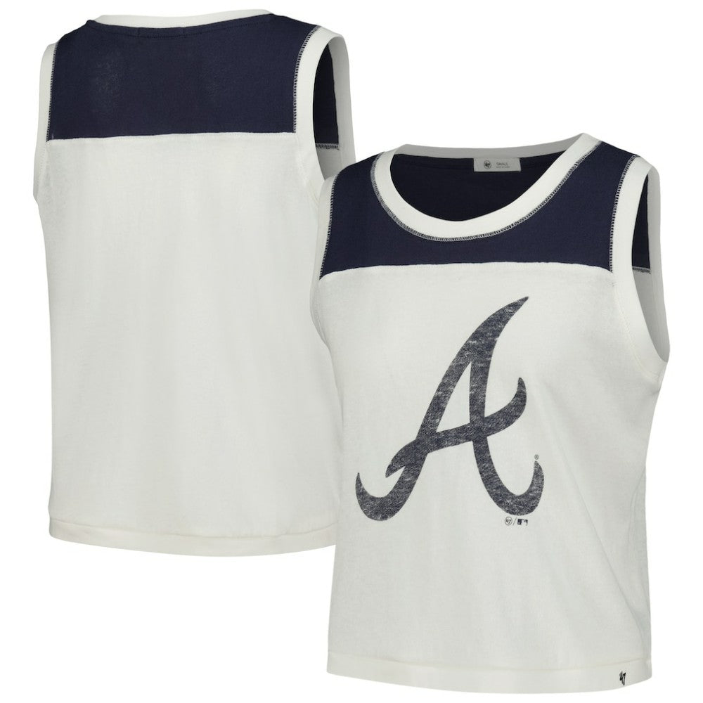Atlanta Braves '47 Women's Premier Zoey Waist Length Tank Top - White Tanks