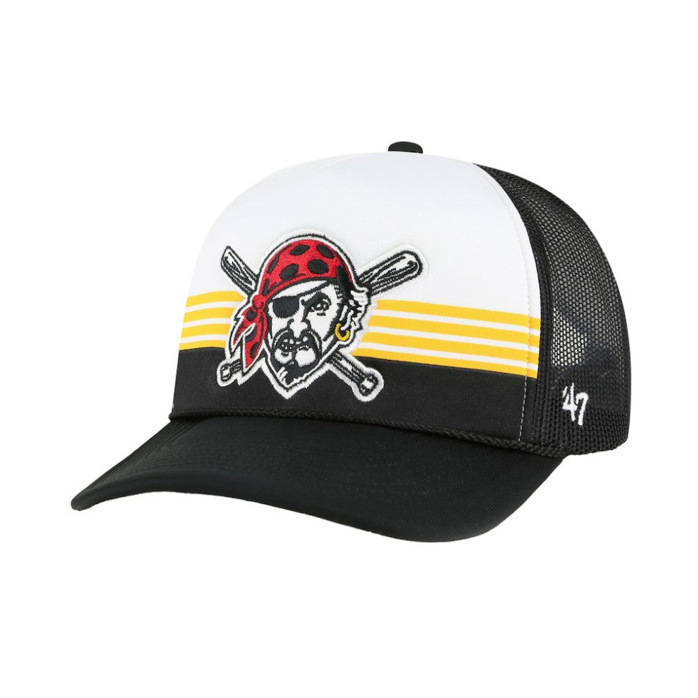 Pittsburgh Pirates '47 Lift Off Foam Front Mesh Trucker Adjustable Hat - Black Hats