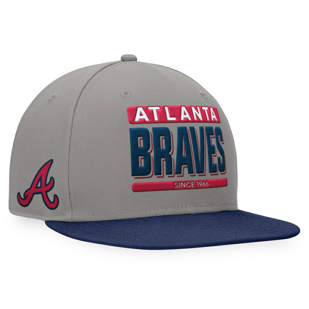 Atlanta Braves Fanatics Line Drive Two-Tone Snapback Hat - Gray/Navy Hats