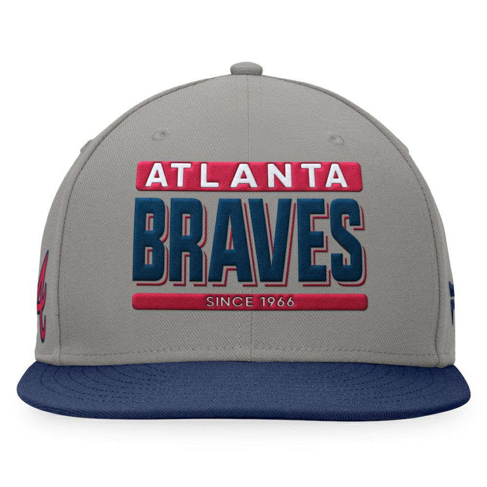 Atlanta Braves Fanatics Line Drive Two-Tone Snapback Hat - Gray/Navy Hats
