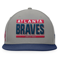 Atlanta Braves Fanatics Line Drive Two-Tone Snapback Hat - Gray/Navy Hats