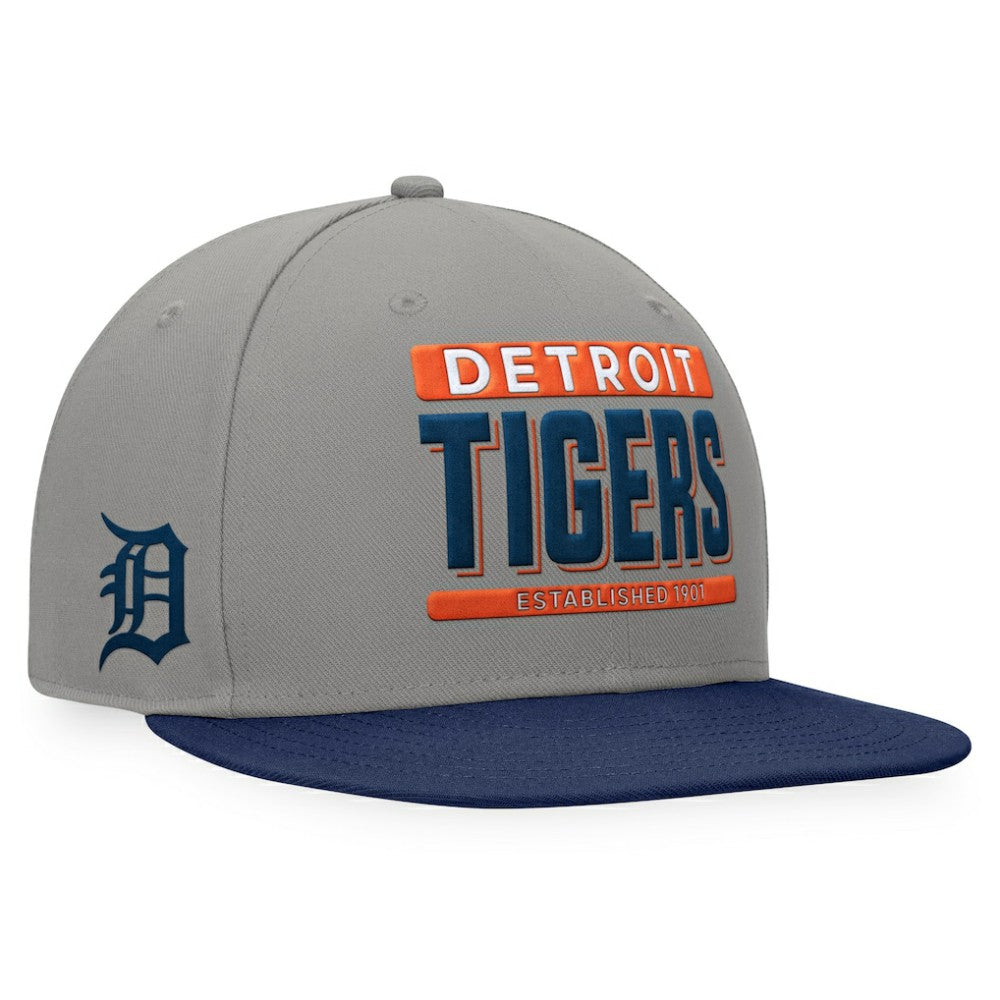 Detroit Tigers Fanatics Line Drive Two-Tone Snapback Hat - Gray/Navy Hats