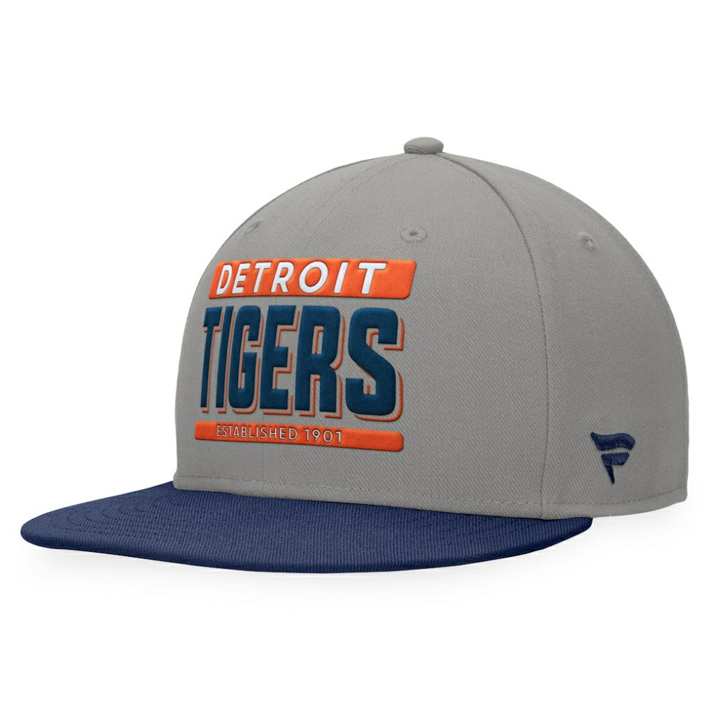Detroit Tigers Fanatics Line Drive Two-Tone Snapback Hat - Gray/Navy Hats