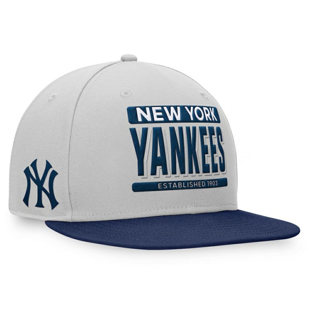 New York Yankees Fanatics Line Drive Two-Tone Snapback Hat - Gray/Navy Hats