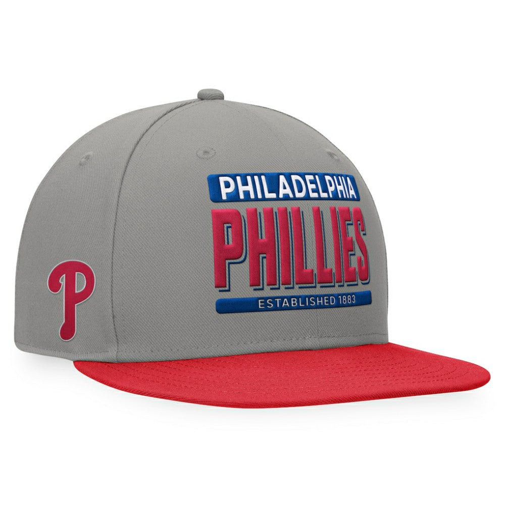 Philadelphia Phillies Fanatics Line Drive Two-Tone Snapback Hat - Gray/Red Hats