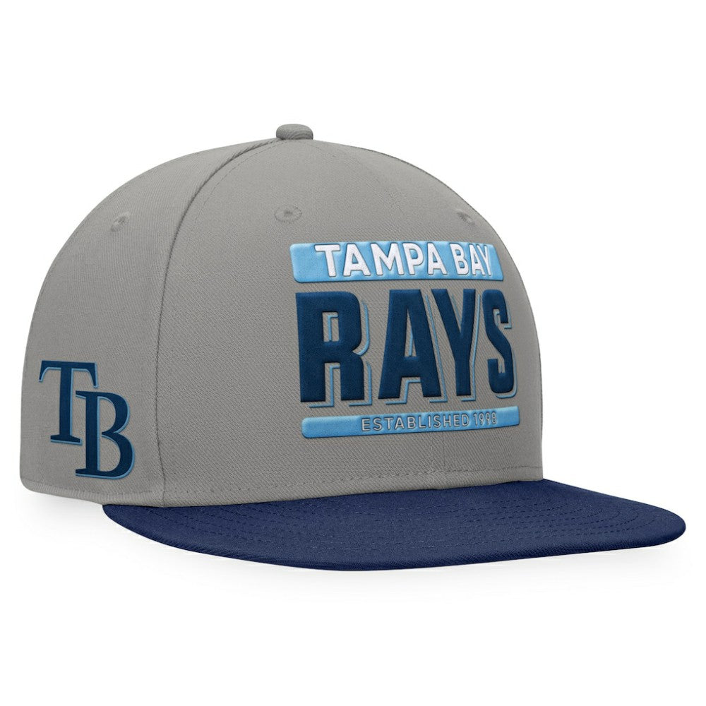 Tampa Bay Rays Fanatics Line Drive Two-Tone Snapback Hat - Gray/Navy Hats