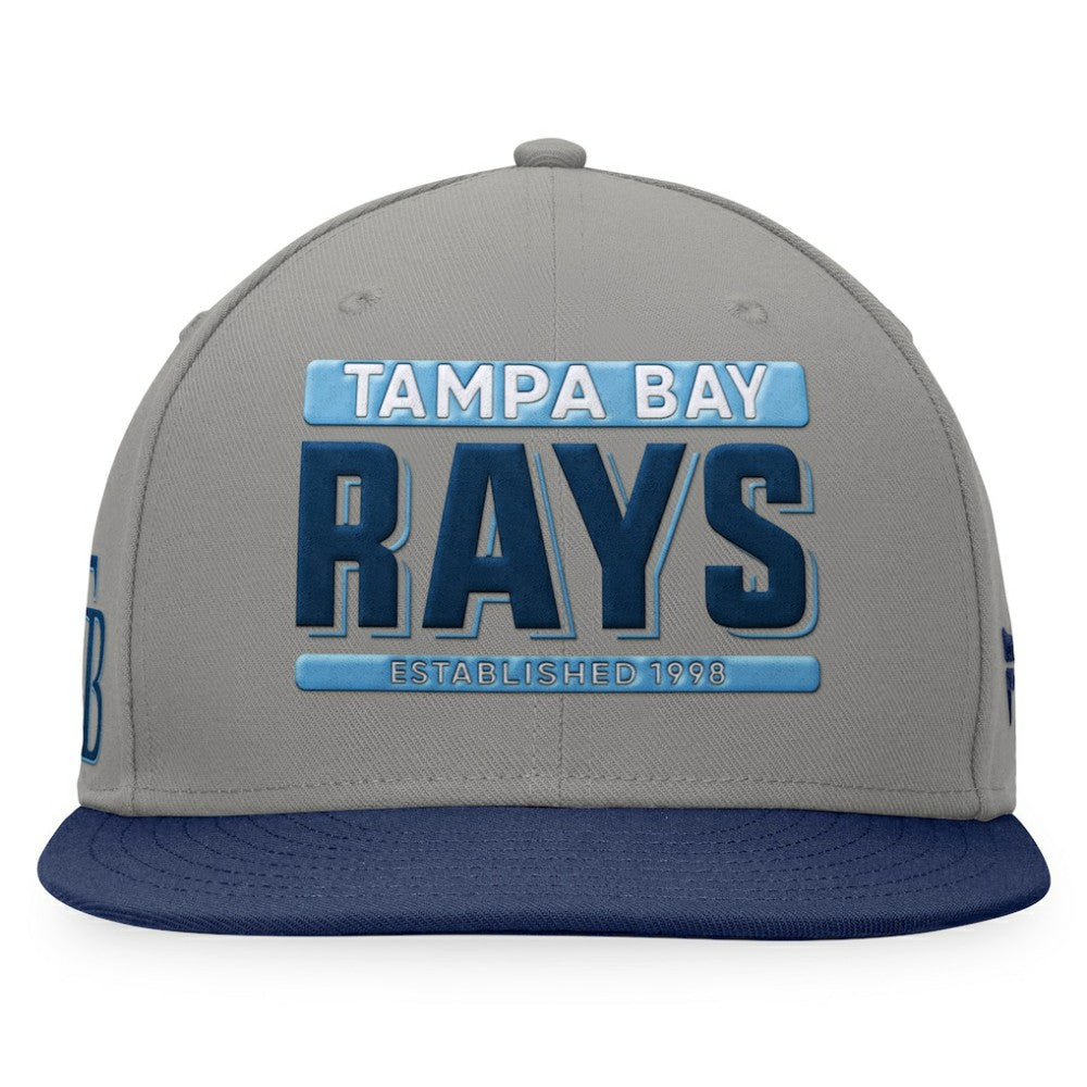 Tampa Bay Rays Fanatics Line Drive Two-Tone Snapback Hat - Gray/Navy Hats