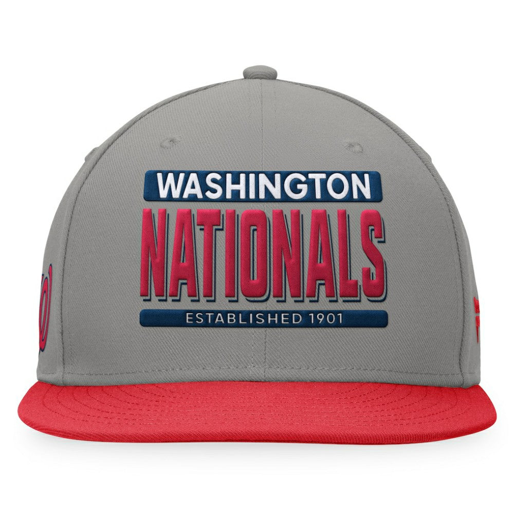 Washington Nationals Fanatics Line Drive Two-Tone Snapback Hat - Gray/Red Hats