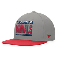Washington Nationals Fanatics Line Drive Two-Tone Snapback Hat - Gray/Red Hats