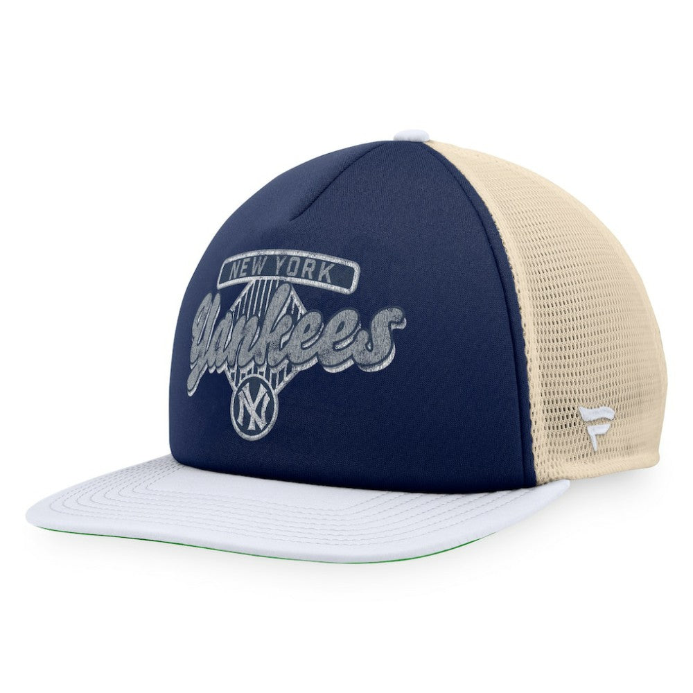 New York Yankees Fanatics Cooperstown Collection Talley Foam Trucker Snapback Hat - Navy/White Hats