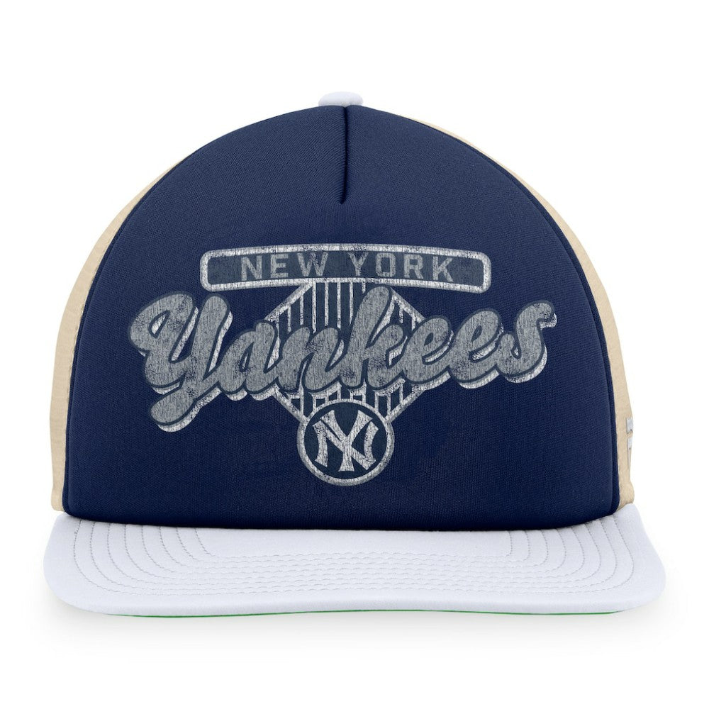 New York Yankees Fanatics Cooperstown Collection Talley Foam Trucker Snapback Hat - Navy/White Hats