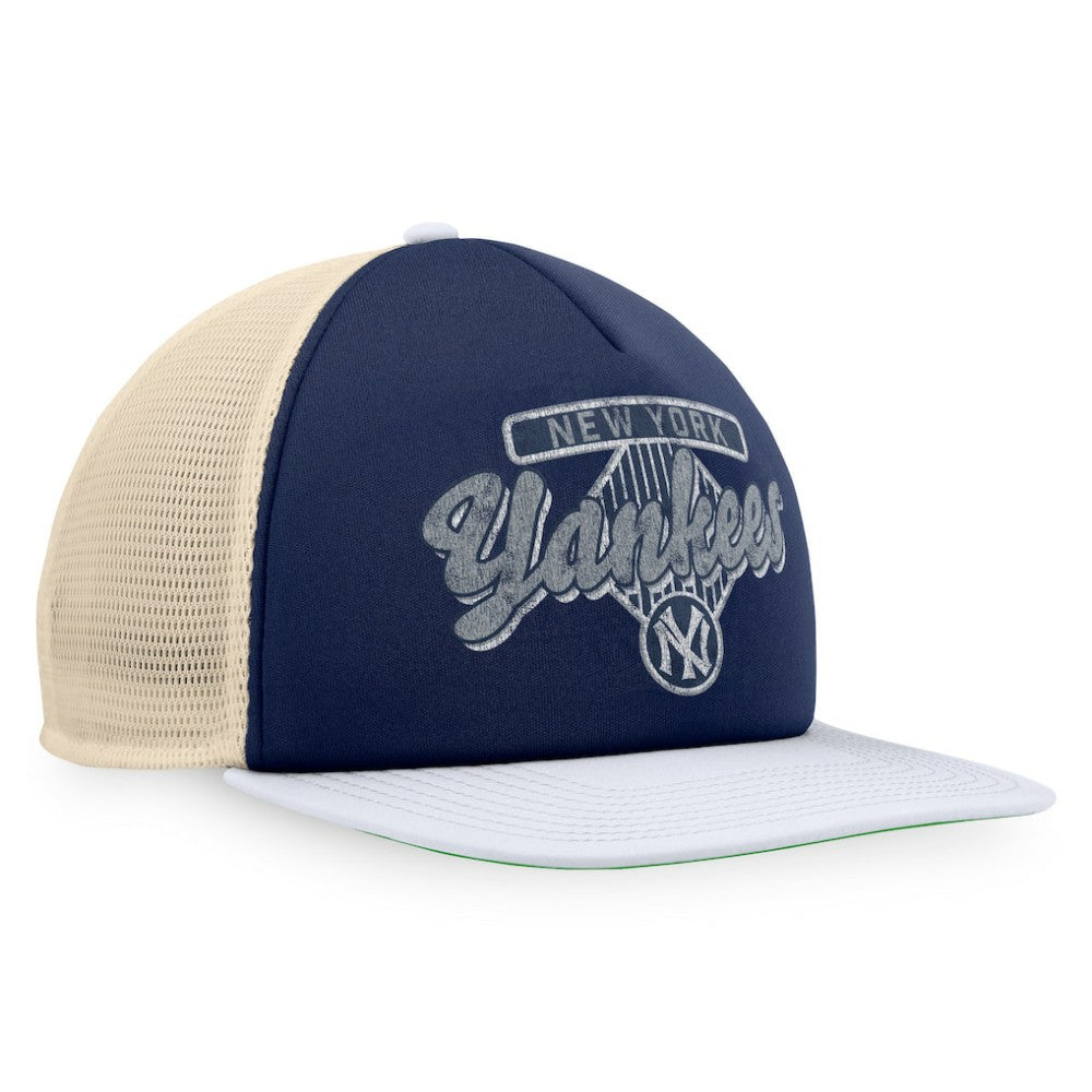 New York Yankees Fanatics Cooperstown Collection Talley Foam Trucker Snapback Hat - Navy/White Hats
