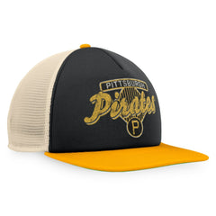 Pittsburgh Pirates Fanatics Cooperstown Collection Talley Foam Trucker Snapback Hat - Black/Gold Hats