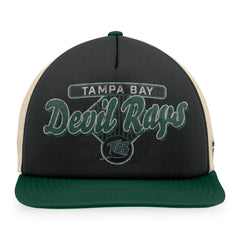 Tampa Bay Rays Fanatics Cooperstown Collection Talley Foam Trucker Snapback Hat - Black/Green Hats