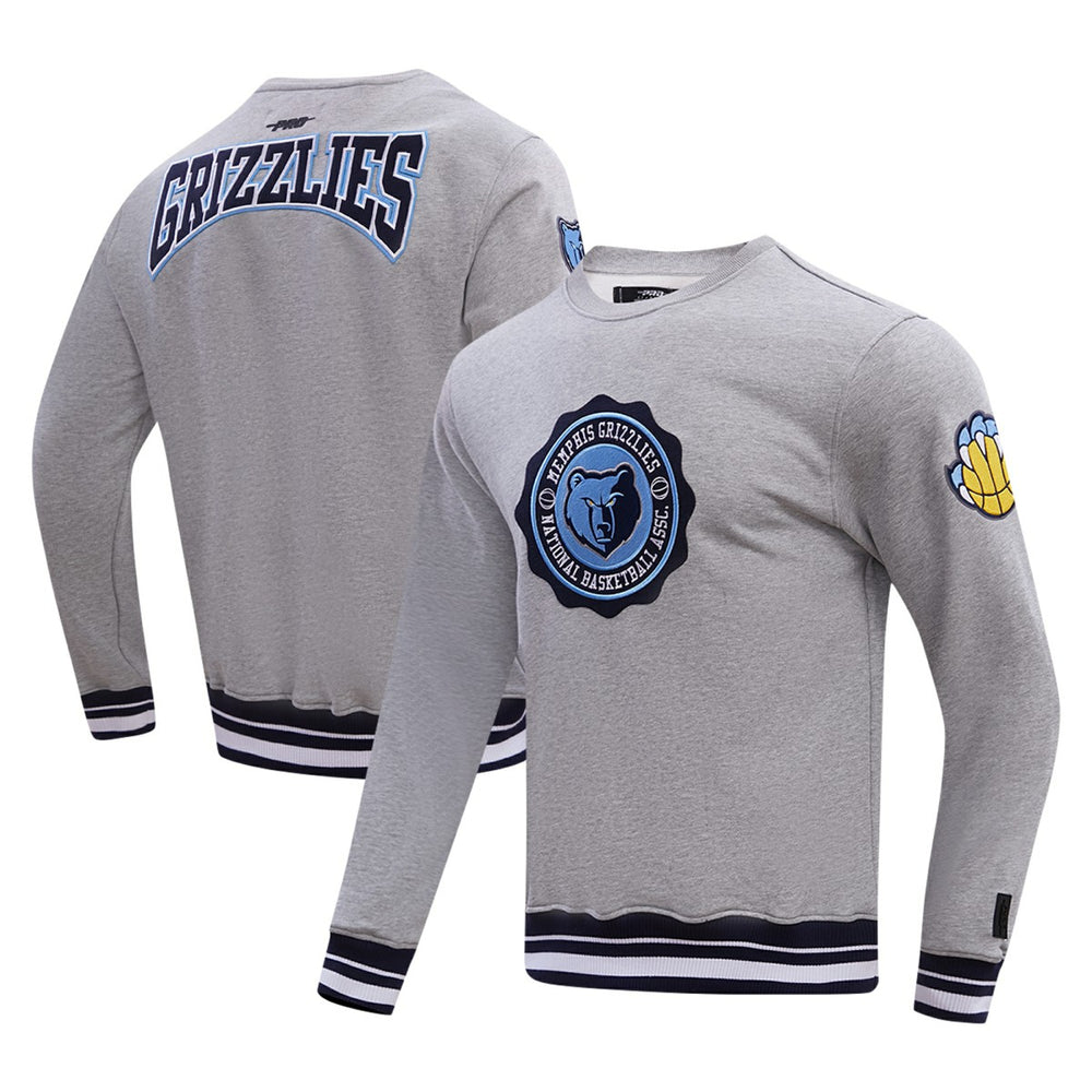 Memphis Grizzlies Pro Standard Crest Emblem Pullover Sweatshirt Heather Gray